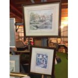 TWO MOUNTED AND FRAMED PRINTS SIGNED BY NORMA NELSON