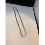 A MARKED SILVER CURB LINK NECKLACE LENGTH 46CM