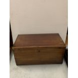 A MAHOGANY BOX 39CM X 22CM X 18CM