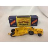 A BOXED MATCHBOX SERIES TRACTOR AND SCRAPER NO 1