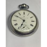 A VINTAGE INGERSOLL TRIUMPH POCKET WATCH SEEN WOTKING BUT NO WARRANTY