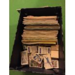 A BOX OF ASSORTED CIGARETTE CARDS AND TEA CARDS