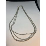 A MARKED SILVER THREE STRAND NECKLACE