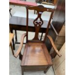 A 19TH CENTURY MAHOGANY CHAIR COMMODE