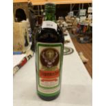 A 1 LITRE BOTTLE OF JAGERMEISTER 35% VOL