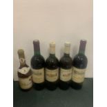 FIVE BOTTLES TO INCLUDE TWO 1989 CHATEAU MONTLABERT, TWO 1988 DOMAINE DU TARIQUET AND A TOKAJI