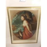 TWO GILT FRAMED PICTURES OF A BOY AND A GIRL SIGNED RAYMOND