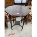 AN EDWARDIAN CENTRE TABLE AND HARDWOOD CD RACK