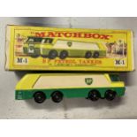 A MATCHBOX LESNEY B P PETROL TANKER, BOXED