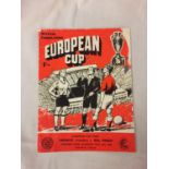 AN OFFICIAL PROGRAMME FOR THE EUROPEAN CUP FINAL BETWEEN EINTRACHT, FRANKFURT AND REAL MADRID AT