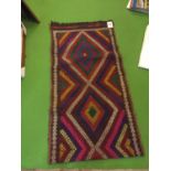 AN OLD SUZNI KILIM RUNNER SIZE 270CM X 66CM