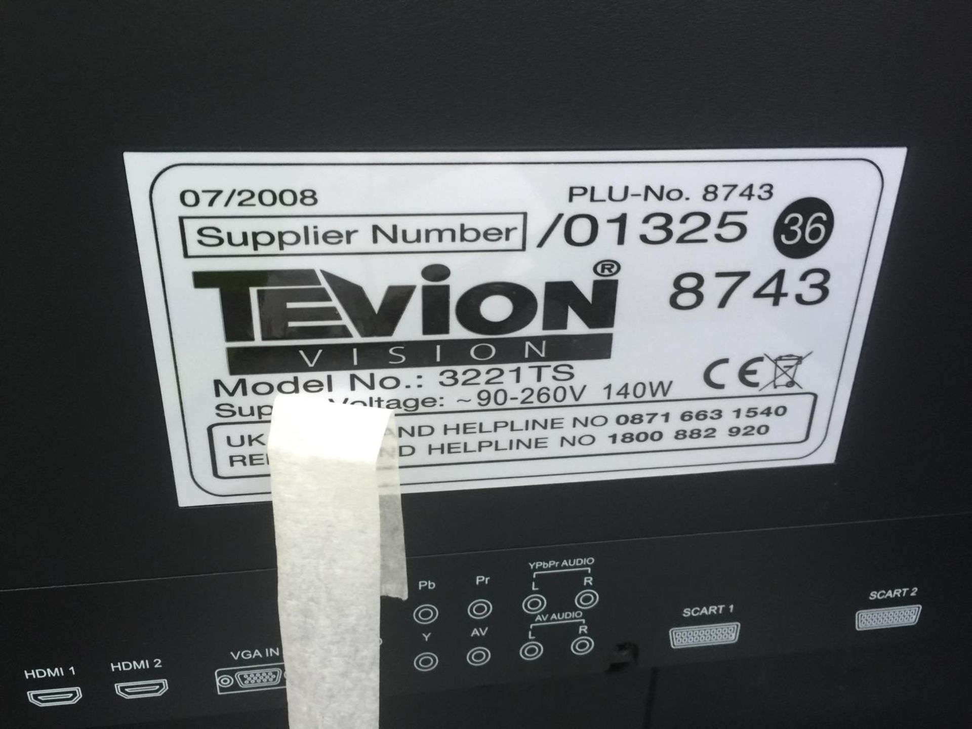 A 32" TEVION TELEVISION WITH REMOTE CONTROL - Image 4 of 4