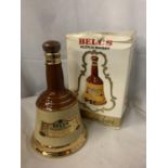 A BOXED BELL'S OLD SCOTCH WHISKY IN A WADE DECANTER 70% PROOF 75.7CL