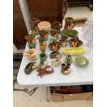 A LARGE ASSORTMENT OF SYLVAC FIGURES TO INCLUDE BASKETS, JUGS AND DISHES ETC