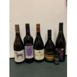 SIX VARIOUS BOTTLES TO INCLUDE A 2019 CALVET COTES DU RHONE RESERVE, A 2005 THE SOCIETYS CHILEAN