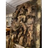 AN INDIAN DURGA PANEL, DIETY GODDESS EVIL PROTECTION PLAQUE
