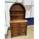 AN OAK DUTCH STYLE DRESSER, 38" WIDE