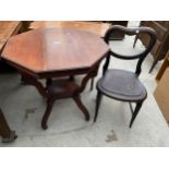 A VICTORIAN CENTRE TABLE AND BEDROOM CHAIR