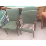 A PAIR OF PARKER KNOLL FIRESIDE CHAIRS MODEL NO PK731 MK 1 AND A LLOYD LOOM STYLE CHAIR