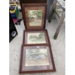 A GROUP OF THREE VINTAGE FRAMED WATER COLOURS