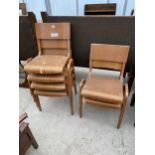 SIX BENTWOOD STACKING CHAIRS