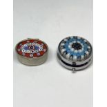 TWO CLOISONNE STYLE PILL BOXES