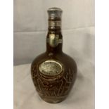 A CHIVAS BROTHERS LTD ROYAL SALUTE 21 YEARS OLD BLENDED SCOTCH WHISKY IN A BROWN SPODE LIQUOR BOTTLE