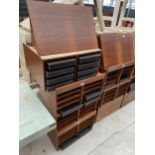 AN ASSORTMENT OF WOODEN SHOP DISPLAY UNITS WITH PULL OUT TRAYS