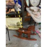A VINTAGE ROCKING HORSE AND HOBBY HORSE