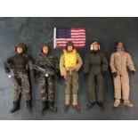 FIVE UNBOXED ARTICULATED MILITARY FIGURES - BELIEVED DRAGON MODELS - AIRMEN ETC