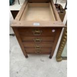 AN EDWARDIAN FOUR DRAWER DESK PEDESTAL