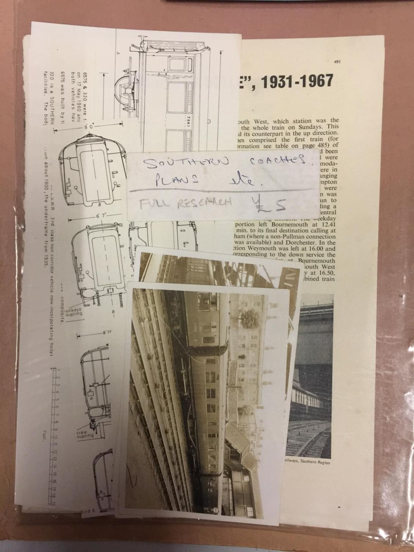A FOLDER CONTAINING OLD MODEL RAILWAY BUILD PLANS - Image 2 of 7