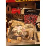 A LARGE BOX OF EPHEMERA TO INCLUDE STAMPS, VINTAGE PHOTOGRAPHS, VINTAGE NEWSPAPERS AND PUBLICATIONS,