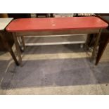 A FORMICA TOP KITCHEN TABLE, 54 X 18"