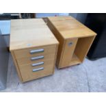 TWO WOODEN FILING CABINETS