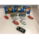 FIVE BOXED AND FIVE UNBOXED MATCHBOX VEHICLES - ALL MODEL NUMBER 5 OF VARIOUS ERAS AND COLOURS -