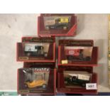 FIVE BOXED MATCHBOX MODELS OF YESTERYEAR VEHICLES