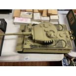 A DIECAST MODEL OF A GERMAN TIGER TANK WITH DETACHABLE TURRET