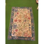 A KASHMIRI HAND STITCHED WOOL CHAIN RUG 107CM X 72CM