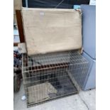 TWO METAL PET CRATES