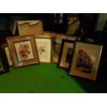 A QUANTITY OF FRAMED PICTURES TO INCLUDE A 3D IMAGE OF A HORSE AND FOAL, FLOWERS, A VINTAGE