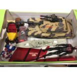 VARIOUS PLASTIC TOYS AND VEHICLES TO INCLUDE A LARGE TANK