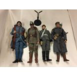 FOUR UNBOXED ARTICULATED MILITARY FIGURES - BELIEVED DRAGON MODELS - WW1