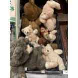 A BOX OF TEDDIES, SOME NEEDING TLC