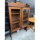 A VCITORIAN MAHOGANY TWO DOOR BOOKCASE, 42" WIDE