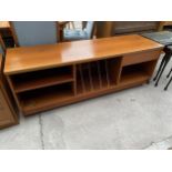 A RETRO TEAK LOW UNIT, 58" WIDE