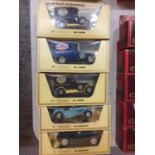 FIVE BOXED MATCHBOX MODELS OF YESTERYEAR MODEL VEHICLES