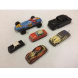 SIX VINTAGE 1950'S/1960'S TIN PLATE CLOCKWORK FRICTION CARS