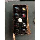 A SET OF CARPET BOWLS A/F