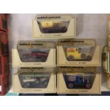 FIVE BOXED MATCHBOX MODELS OF YESTERYEAR VEHICLES